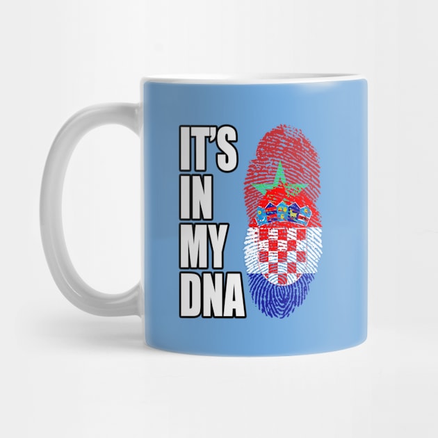 Croatian And Moroccan Mix DNA Flag Heritage by Just Rep It!!